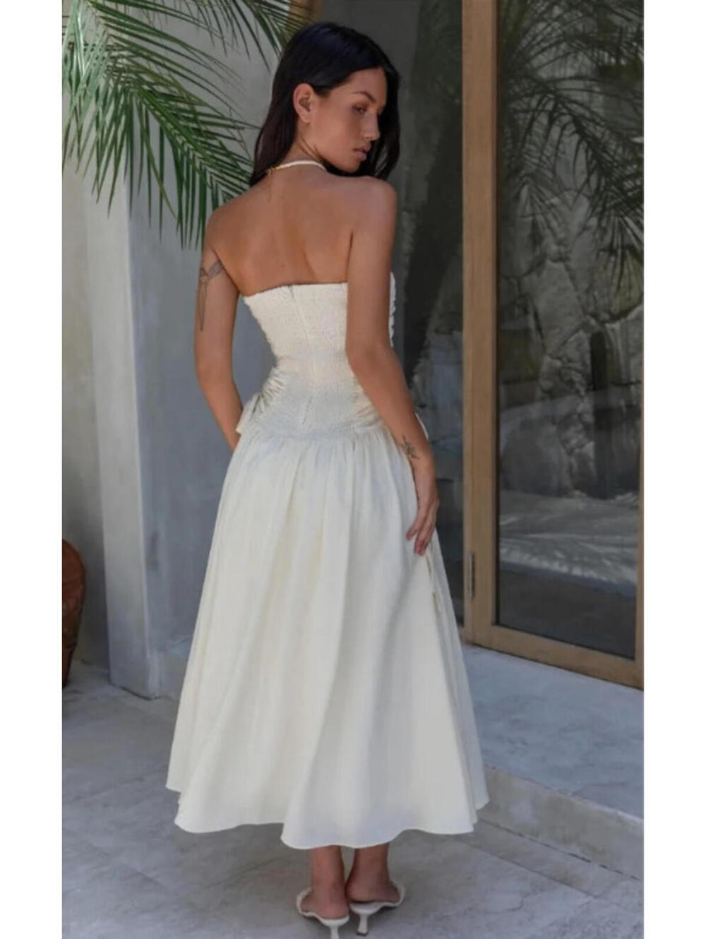 ASTR THE LABEL long DRESS cream strapless dress size M NWT $168msrp - Picture 3 of 11